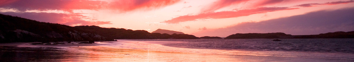 Derrynane Pier Beach during a blood red sunset